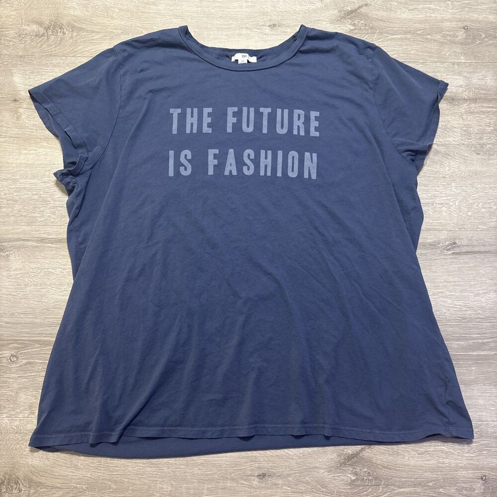BP. Nordstrom Plus 4X Blue Graphic T-Shirt “The Future Is Fashion” Crew Neck
